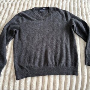 Club Room Charcoal V-Neck Cashmere Sweater